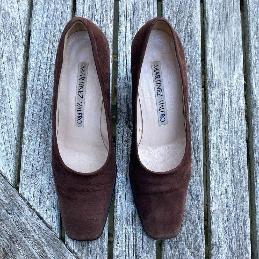 Martinez Valero Brown Suede Pumps Heels Size 5 B